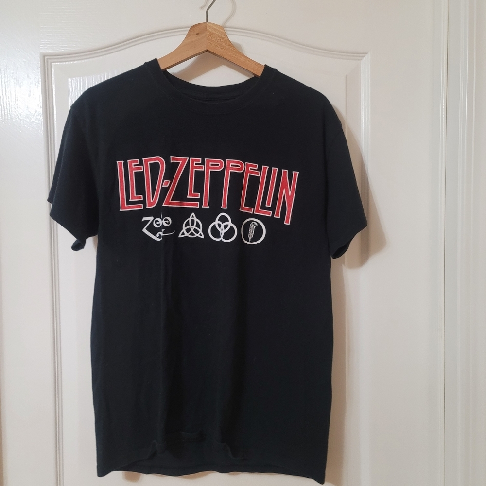 Led Zeppelin Black Short Sleeve Band Tee - Classic Logo Print